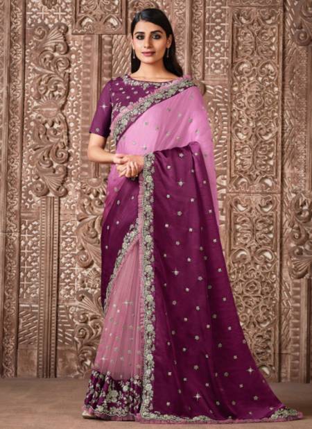 Purple Colour Reina Mahotsav New Designer Exclusive Heavy Party Wear Georgette Saree Collection 21710